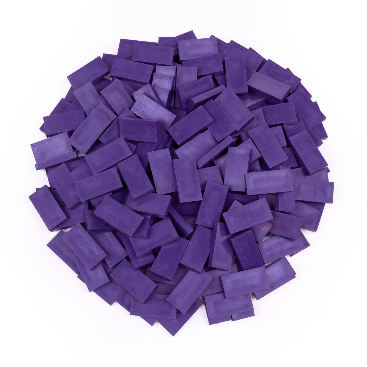 Bulk Dominoes Purple Pro Dominoes from Atwood Toys, a pile of purple full-weight toppling dominoes for chain reactions and domino art.