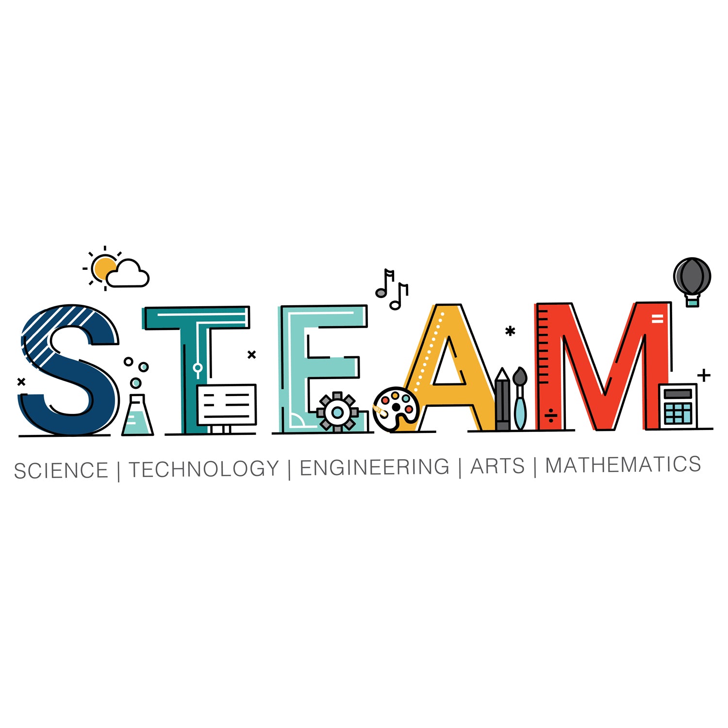 Atwood Toys Box Lox Neon Green STEAM education badge featuring science, technology, engineering, arts, and mathematics icons