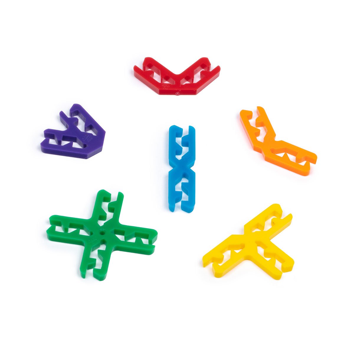 Card Clips six clip types shown individually in different colors including straight, right angle, three way, 135 degree, 45 degree, and four way connector clips