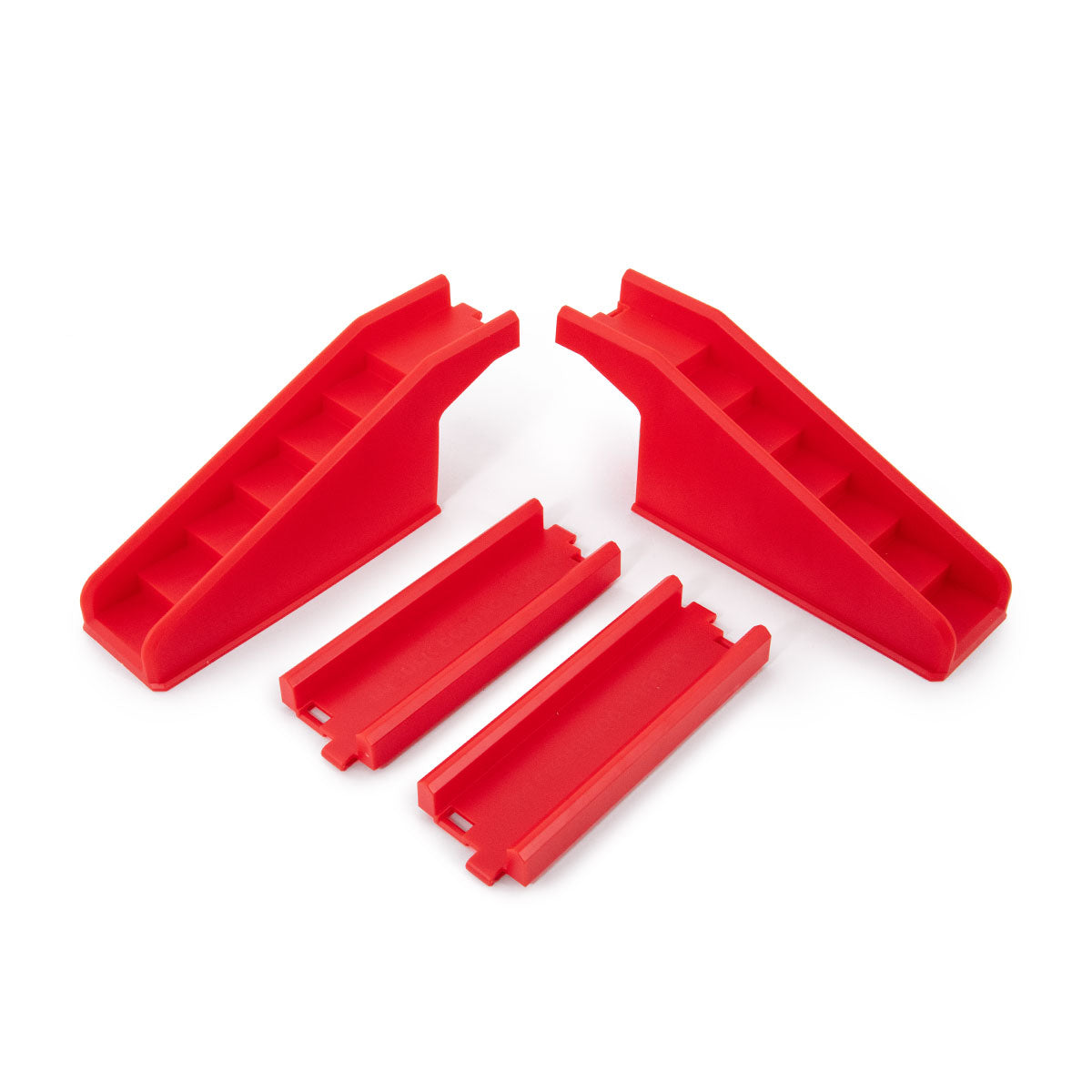 Atwood Toys Bulk Dominoes Ultra Super Galactic Kit red interlocking bridge pieces for elevated tracks and multi-level domino runs