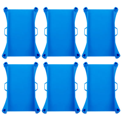 IMR Straights Add-On Pack Overdrive 6 blue straight track pieces laid out flat in two rows of three
