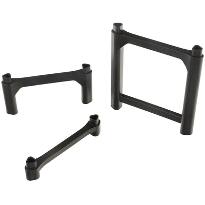 Three individual Impact Marble Racing support posts in Redline black showing each size included in Pack A: 1-high, 3-high, and 7-high