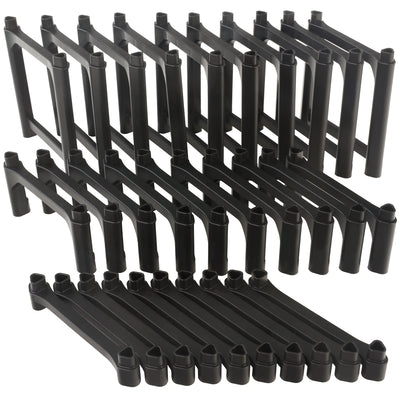 Impact Marble Racing Support Post Pack A in Redline black, featuring a complete set of 1-high, 3-high, and 7-high support posts for building elevated marble racing tracks