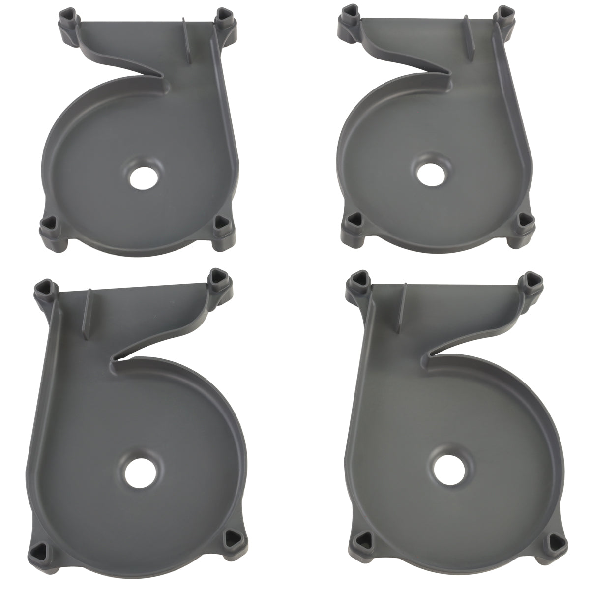 Impact Marble Racing Funnels Add-On Pack in Redline gray showing all 4 lane-merging funnel track pieces with center marble drop holes, 2 left funnels and 2 right funnels