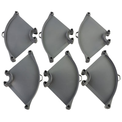 Impact Marble Racing Turns Add-On Pack in Redline gray showing all six curved quarter-turn track pieces laid out in two rows, featuring a mix of left and right turns with press-fit connectors on each edge
